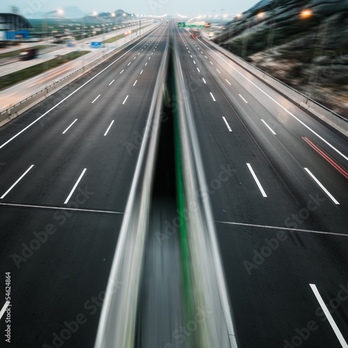 Obraz na płótnie canvas czteroczęściowy "tetraptyk" Czysta autostrada