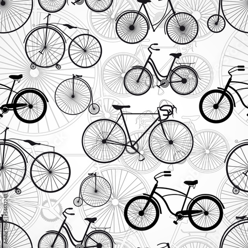 Naklejka na meble Bicycle seamless pattern