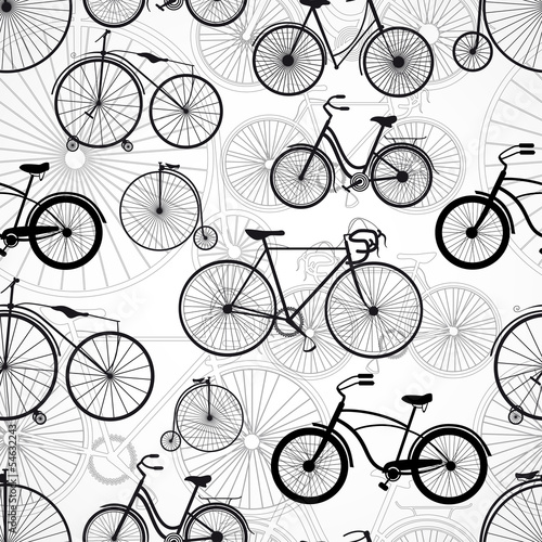 Naklejka - mata magnetyczna na lodówkę Bicycle seamless pattern