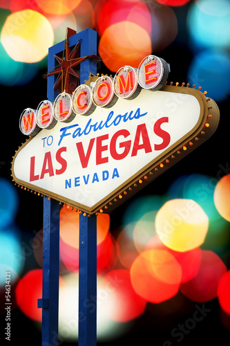Fotoboard na płycie Witamy w neonowym neonu las vegas