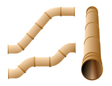 Water Slide Or Pipe Set In Different Positions