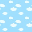 Seamless pattern with cartoon clouds