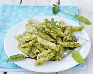 Canvas Print - pasta with pesto sause