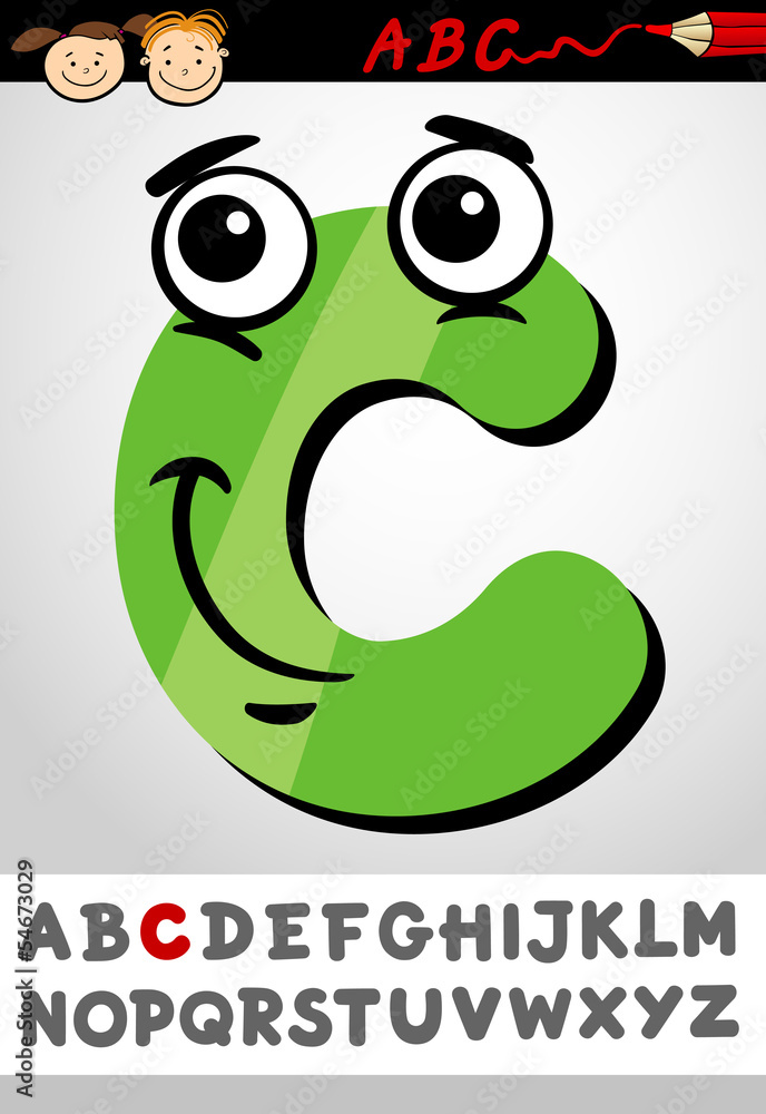 funny letter c cartoon illustration Stock Vector | Adobe Stock