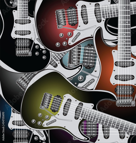 Naklejka - mata magnetyczna na lodówkę Electric guitars background