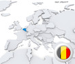 Belgium on map of Europe