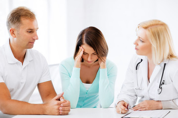 Sticker - doctor with patients in cabinet