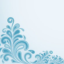 Abstract Blue Vintage Floral Background