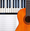 Guitar, piano and score.