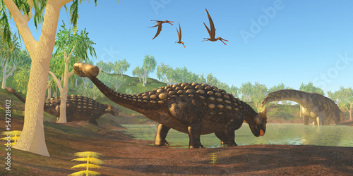 Nowoczesny obraz na płótnie Ankylosaurus