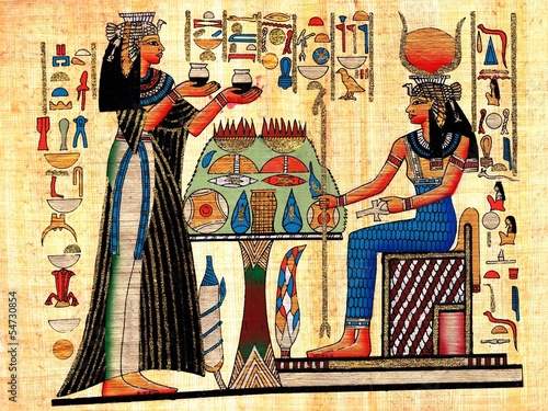 Naklejka - mata magnetyczna na lodówkę Scene from afterlife ceremony painted on papyrus