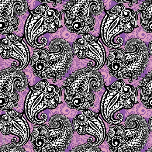 Tapeta ścienna Paisley bez szwu wzór koronki
