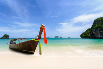 long boat at beach