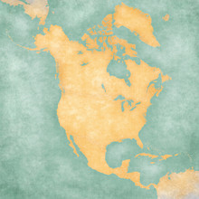 Map Of North America – Blank Map (Vintage Series)