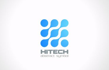 Poster - Logo technology abstract. Molecule electornics concept