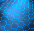 Blue shiny abstract technical or scientific background with grap