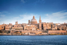 Valletta Skyline With The St. Pauls Cathedral