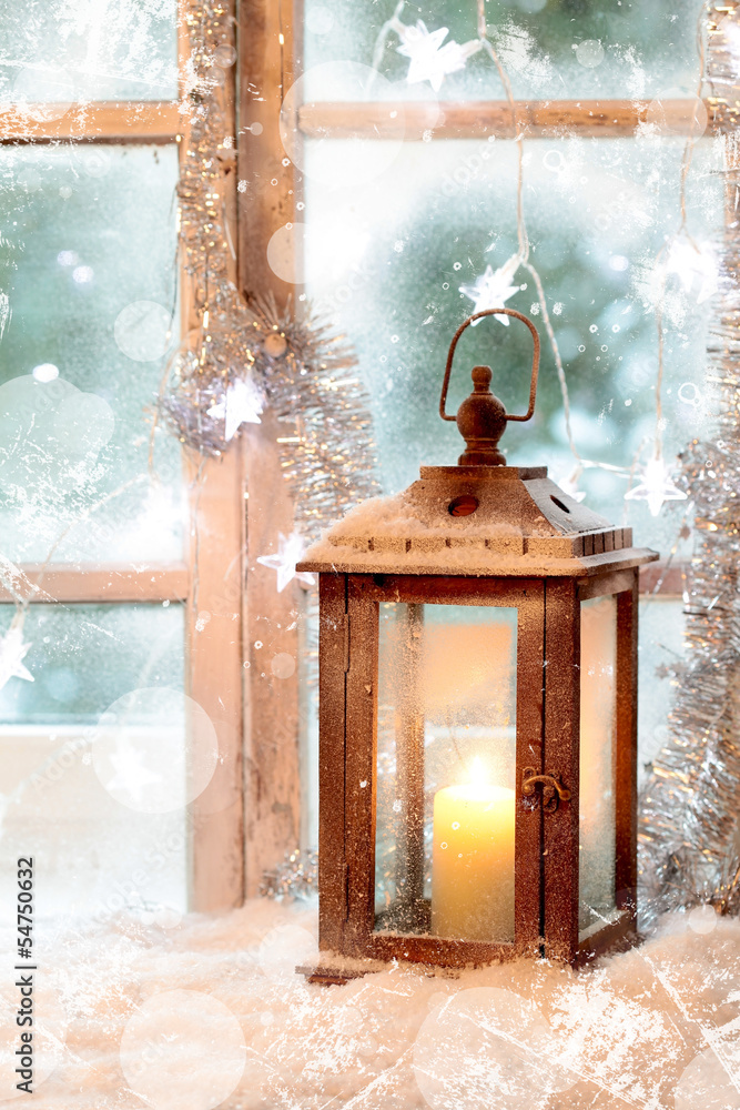 Stock-Foto „Laterne im Schnee“