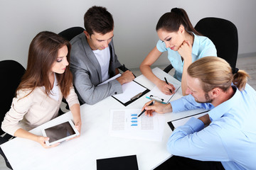 Wall Mural - Business team working on their project together at office