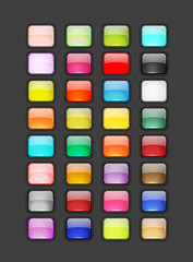 Poster - Set of glossy button icons for your design