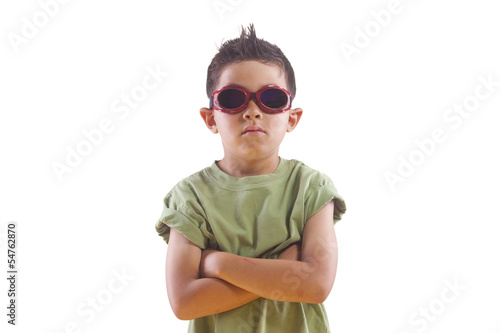 Photo  Tough boy wearing goggles.