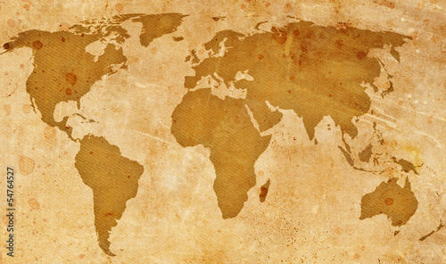 Obraz na płótnie canvas Vintage mapa świata