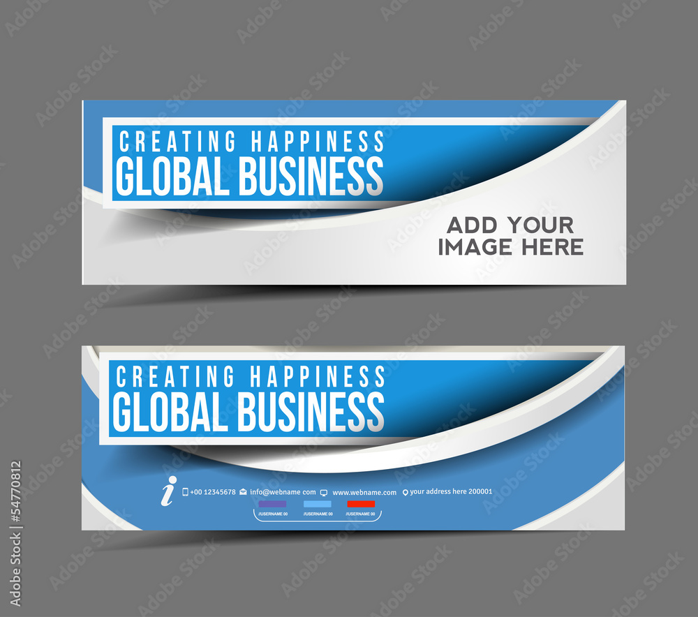 set of business banner, header vector design. Stock Vector | Adobe Stock