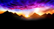 canvas print picture Sunset in the mountains