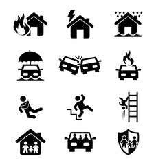 Wall Mural - insurance icons