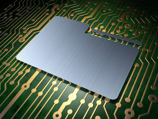 Business concept: Folder on circuit board background