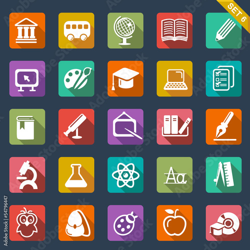 Plakat na zamówienie Education icon set- flat design