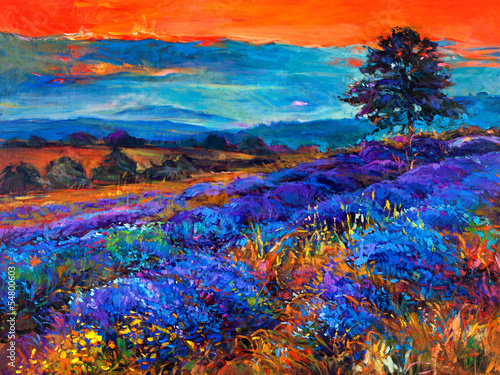 Nowoczesny obraz na płótnie Lavender fields