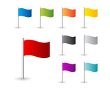 Fototapeta  - Collection of map pin flags
