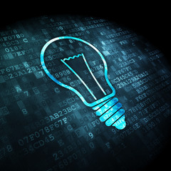 Finance concept: Light Bulb on digital background