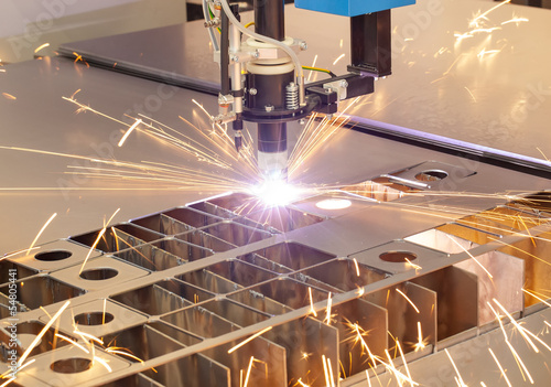 Fotografie, Obraz Plasma cutting metalwork industry machine