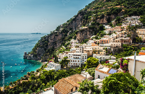 Plakat na papierze fotorealistycznym Widok positano. 