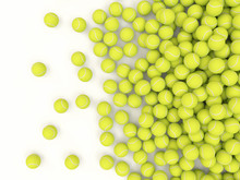 Heap Of Tennis Balls With Place For Your Text