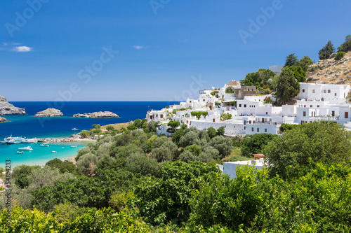 Naklejka na kafelki Lindos town in Rhodes, Greece