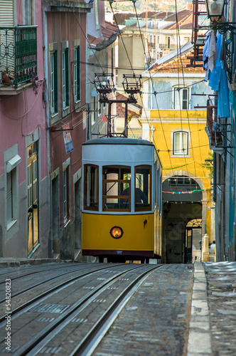 Obraz w ramie Elevador da Bica, Lisbon, Portugal