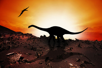 Plakat dinozaur zbiory natura