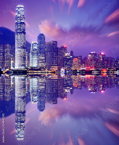 Board z aluminiowym obramowaniem Hongkong skyline