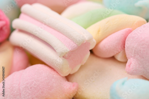Naklejka - mata magnetyczna na lodówkę Different colorful marshmallow.