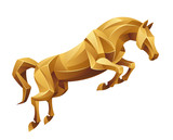 Fototapeta Konie - Golden horse jumping