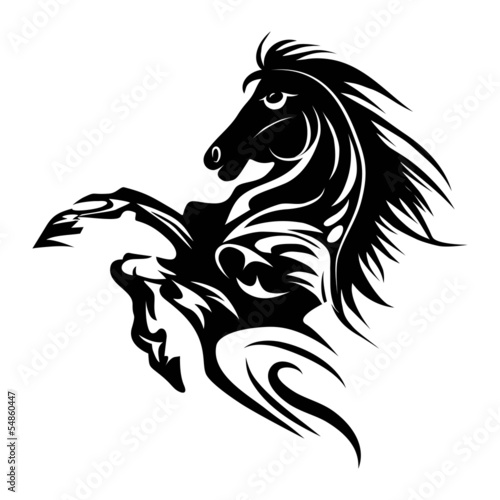 Tapeta ścienna na wymiar Horse tattoo symbol for design isolated emblem or logo template.