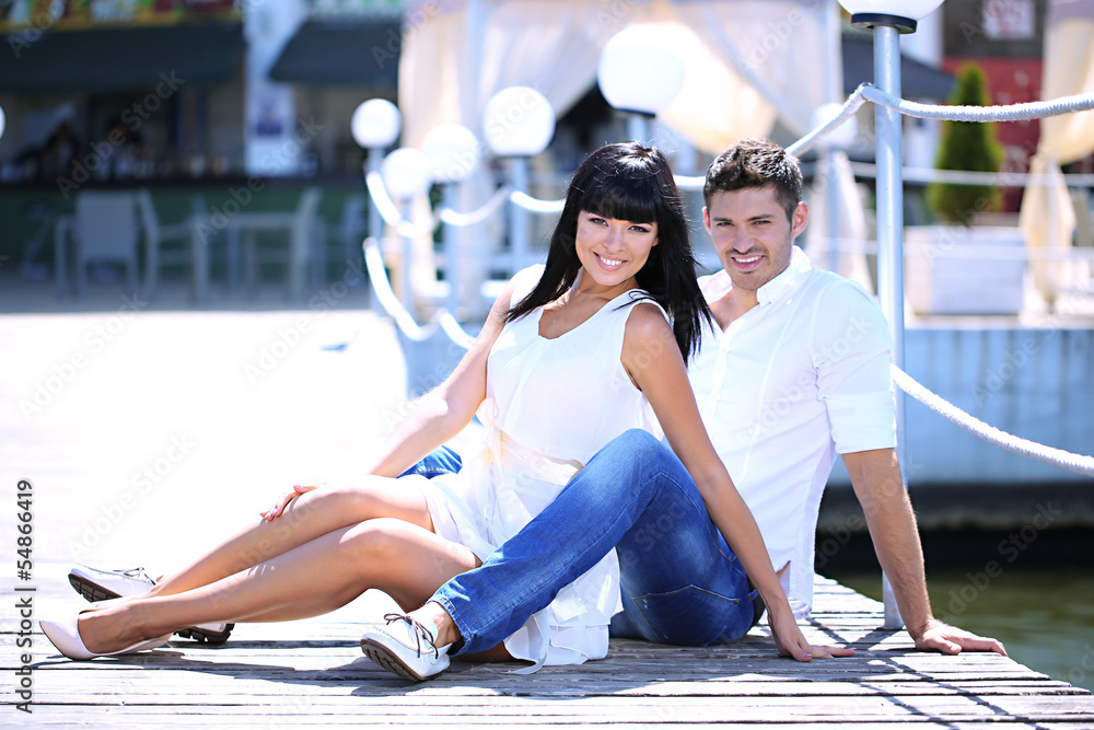 Beautiful young romantic couple