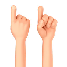 3d Render Of A Hand Showing One Finger Or Pointing