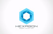 Logo hexagon abstract. Business technology science theme