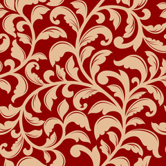 Canvas Print - Seamless pattern with decorative flourishes