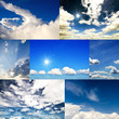 Collage: Himmel, Wolken, Wetter