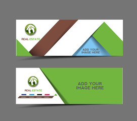 Wall Mural - set of abstract header vector design